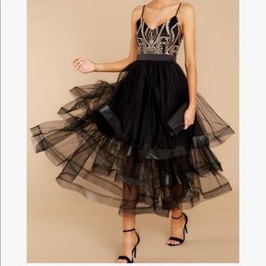 Prom/ Formal Black Beaded Dress! Sz. L.